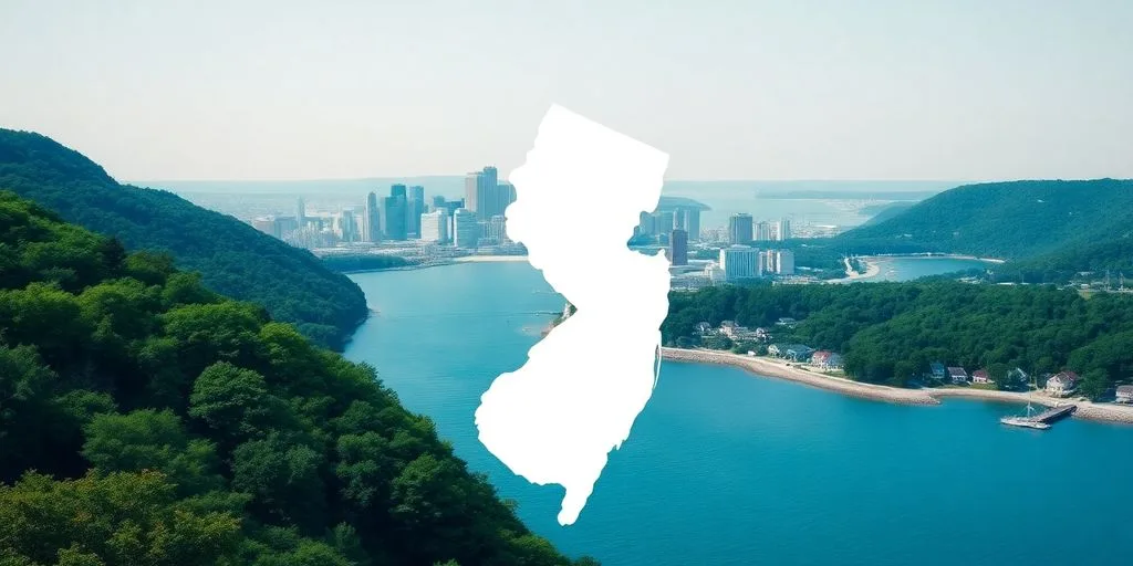 Scenic views of New Jersey's nature and urban areas.