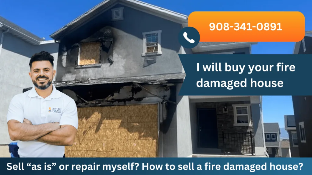 an image of a fire damaged house