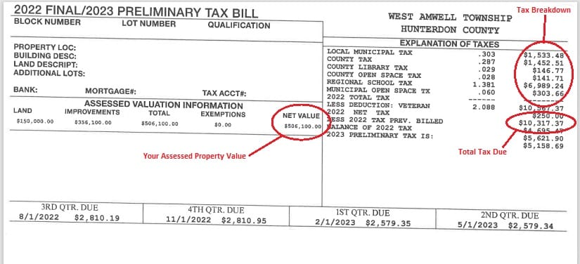 nj property tax bill